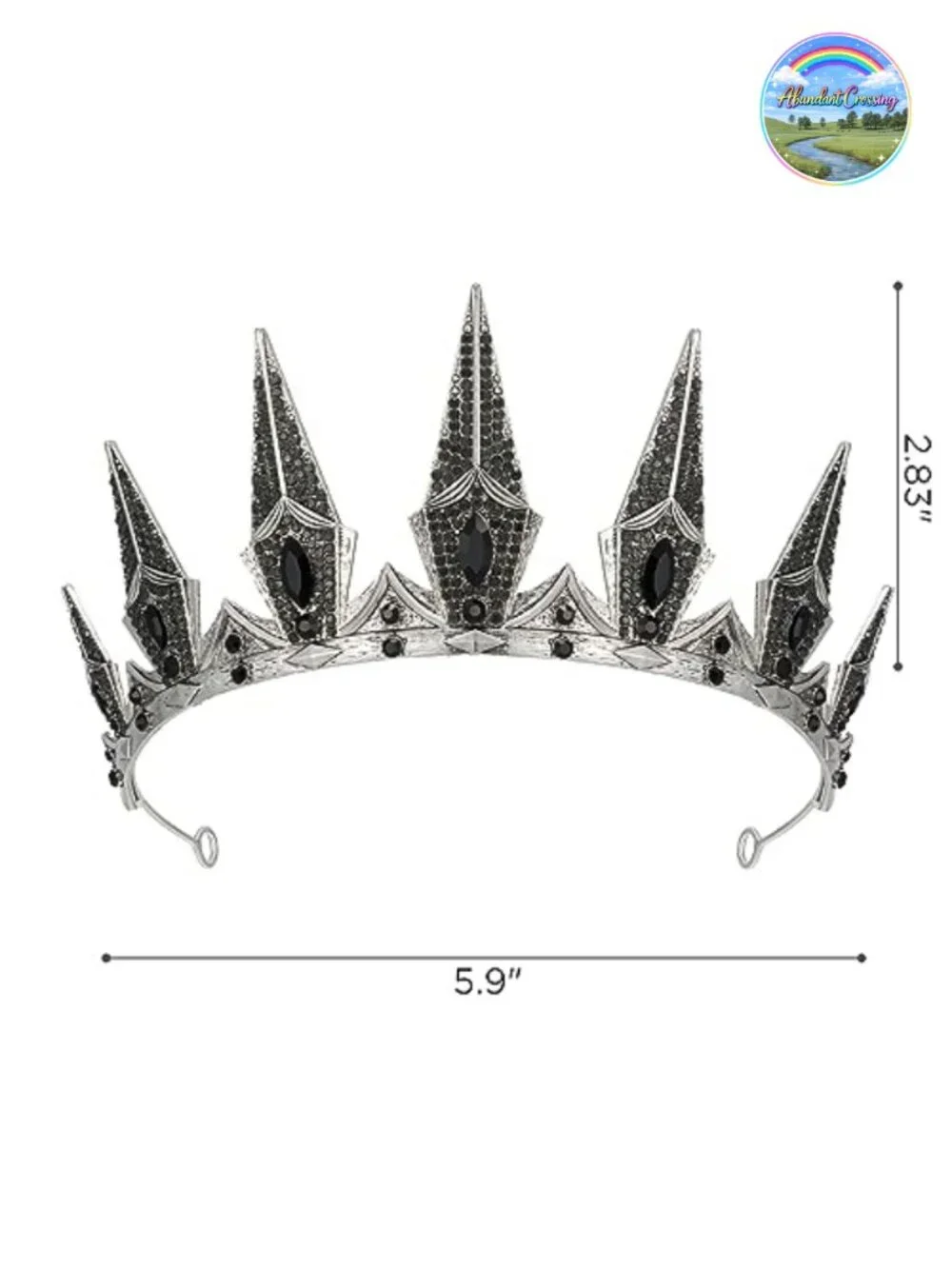Gothic Witch Crown Metal Alloy Halloween Cosplay Tiara with Bobby Pins